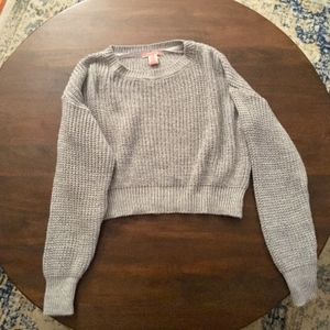 Urban Outfitters Grey Cropped Knit Sweater